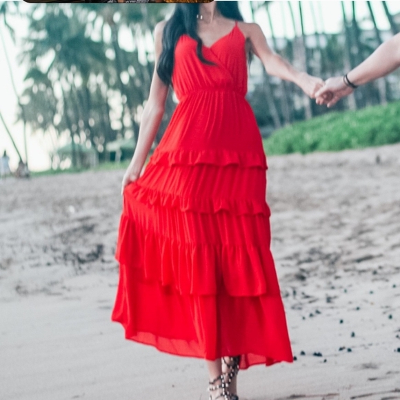 Juicy Tomatoes All Over Ruffled Dress